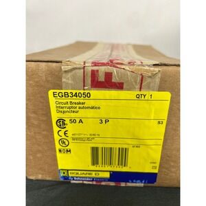 Square D EGB34050 E-Frame 3-Pole 50A 480Y/277V Circuit Breaker New in Box